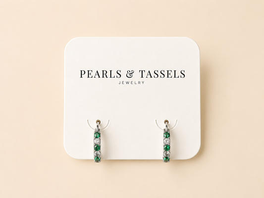 Emerald Crystal Hoops